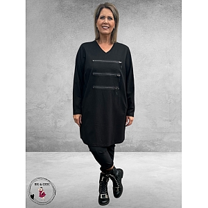 GOZZIP Tuniek Met Ritsen Gisla Zwart